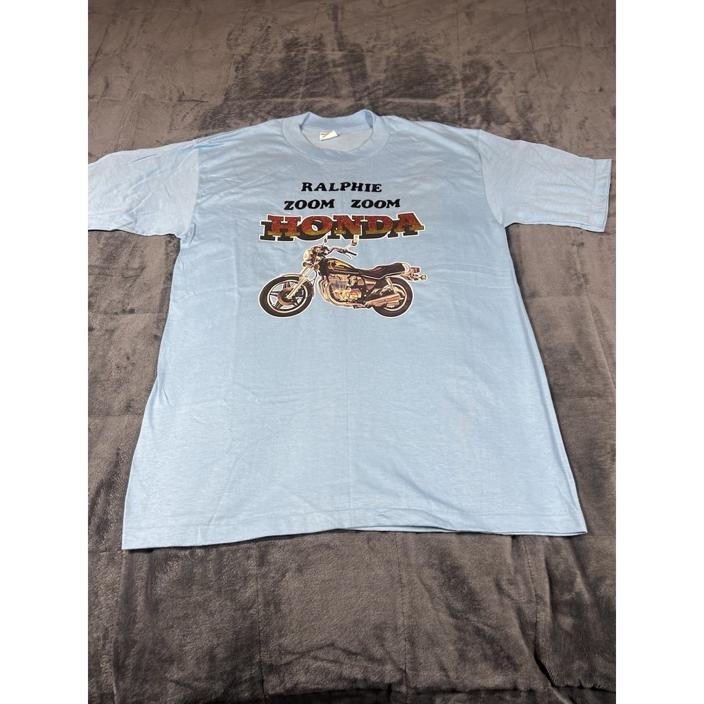 70s 80s HONDA vintage t shirt lame transfer‎ print honda motorcycle USA